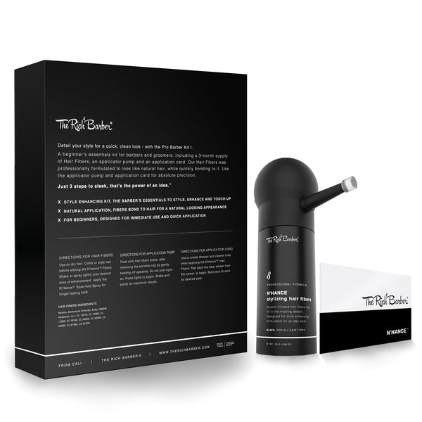 N'Hance™ Pro Barber Kit I - 3-in-1 Hair Building Fibers & Application Set