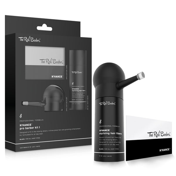N'Hance™ Pro Barber Kit I - 3-in-1 Hair Building Fibers & Application Set
