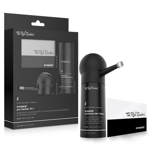 N'Hance™ Pro Barber Kit I - 3-in-1 Hair Building Fibers & Application Set